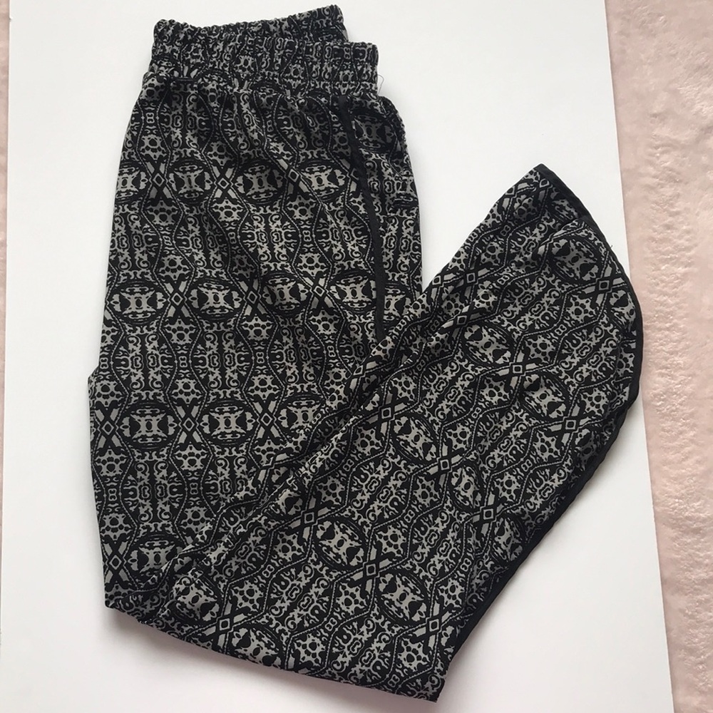 Black and gray trousers